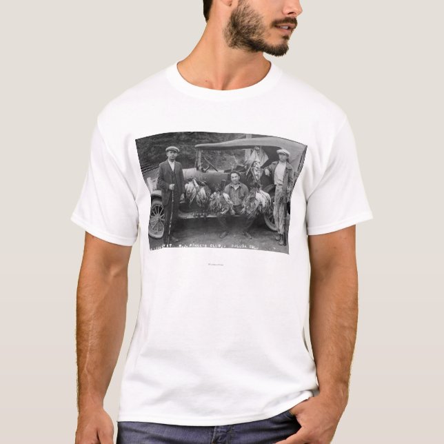 Hunters Posing with Game at RJ Finneys Club T-Shirt (Front)