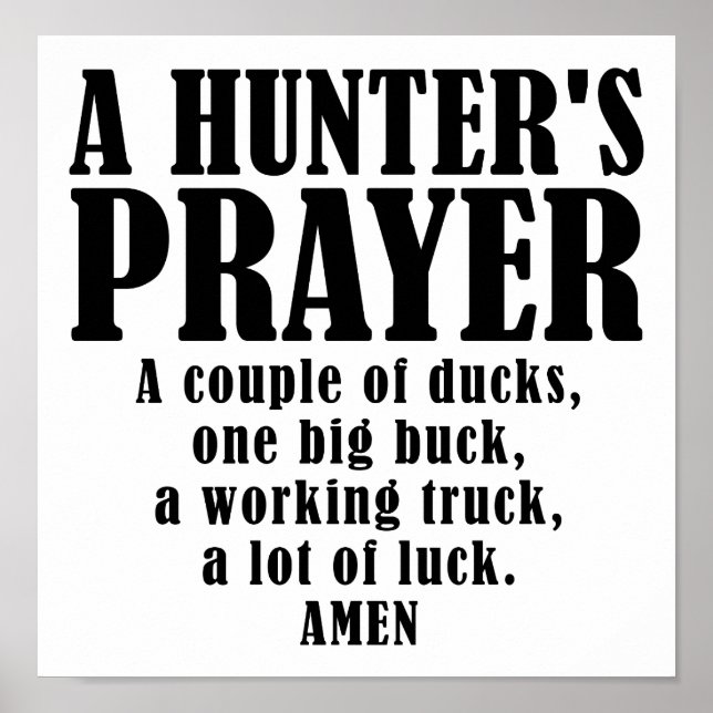 Hunter's Prayer Funny Poster (Front)