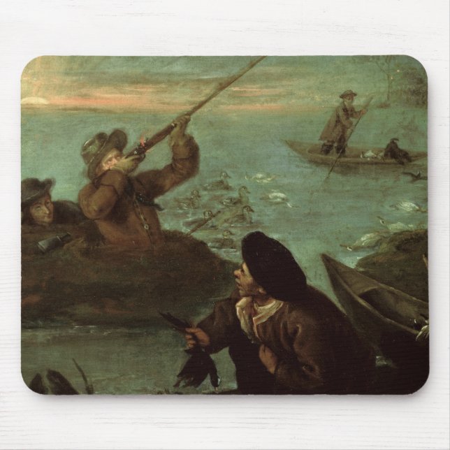 Hunters Shooting at Ducks (oil on canvas) Mouse Pad (Front)
