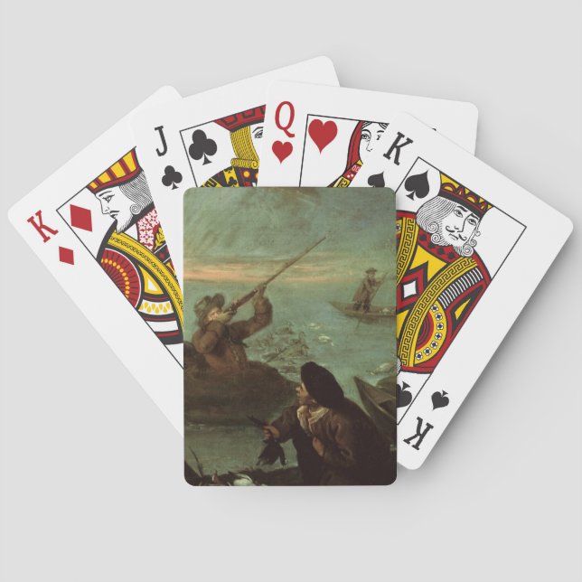 Hunters Shooting at Ducks (oil on canvas) Playing Cards (Back)