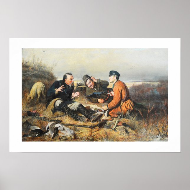 Hunters taking a break poster (Front)