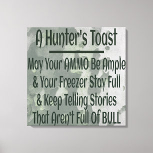 Hunter's Toast Funny Green Camouflage Canvas Print