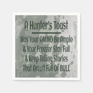 Hunter's Toast Funny Green Camouflage Napkin