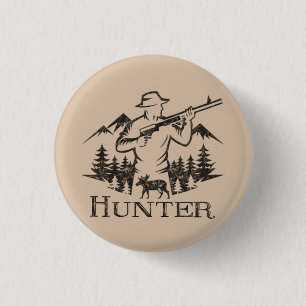 Hunting 1 Inch Round Button