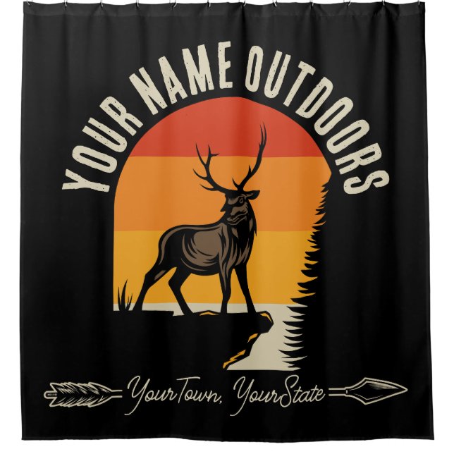 Hunting ADD NAME Outdoors Deer Elk Wilderness Camp (Front)