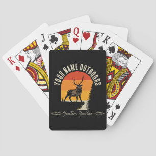 Hunting ADD NAME Outdoors Deer Elk Wilderness Camp Playing Cards