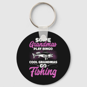 Hunting And Fishing Granny Cool Grandmas Go Fishin Keychain