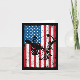 Hunting Archer American Flag Bowhunting Bowhunter Card