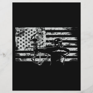 Hunting Archer American Flag  Bowhunting Hunt Letterhead