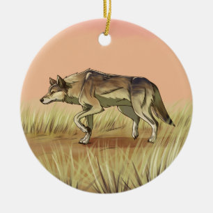 Hunting at Sunrise Ceramic Ornament