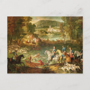 Hunting at the Saint-Jean Pond in the Forest Postcard