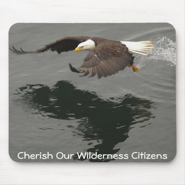 Hunting Bald Eagle Mousepad (Front)