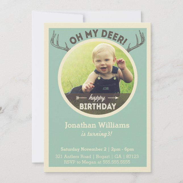 Hunting Birthday Invitation for Baby or Children (Front)