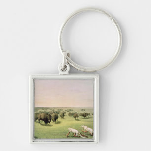 Hunting Buffalo Camouflaged Keychain