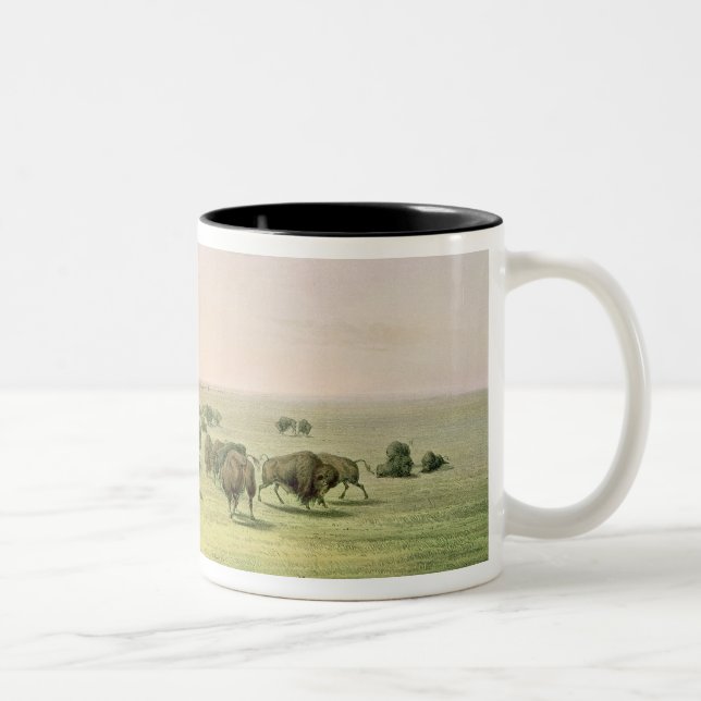 Hunting Buffalo Camouflaged Two-Tone Coffee Mug (Right)