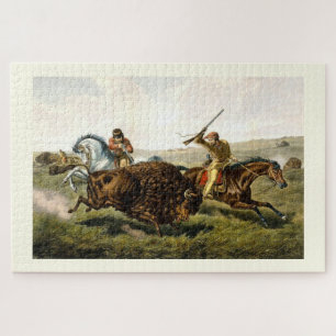 Hunting buffalo jigsaw puzzle