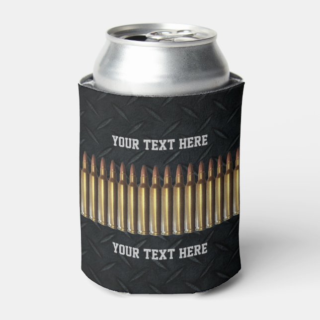 Hunting Bullet Ammunition Logo Gunsmith Can Cooler (Can Front)
