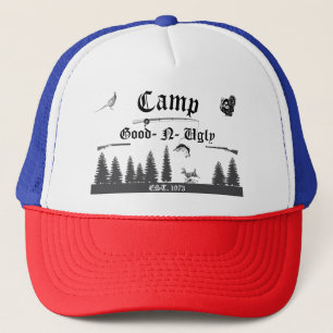 Hunting Cabin Woodland Scenes Camp Name Trucker Hat