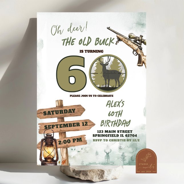 Hunting Camo Adult Birthday Invitation (Creator Uploaded)