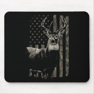 Hunting Camo American Flag Deer  Mouse Pad