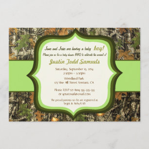 Hunting Camo Baby Boy Shower Invitation