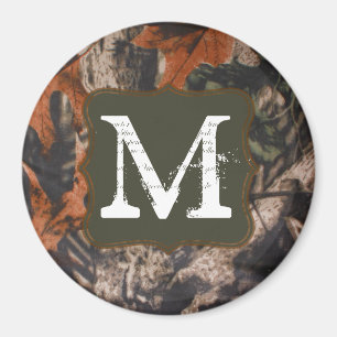 Hunting Camo Hunters Camou Monogram Initial Magnet