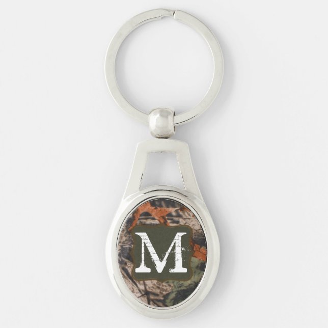 Hunting Camo Hunters Camouflage Real Lea Key Chain (Front)