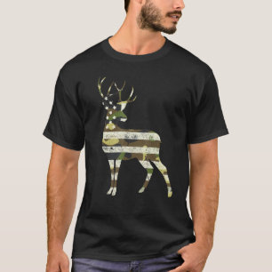 Hunting  Camo US Flag Deer Men Women Hunter T-Shirt