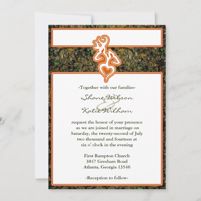 Hunting Camo Wedding Invitation (Front)