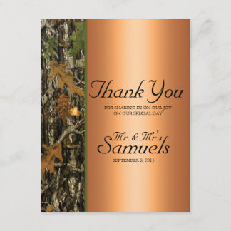 Hunting Camo Wedding Thank You Card