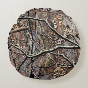 Hunting Camouflage Pattern 8 Round Pillow