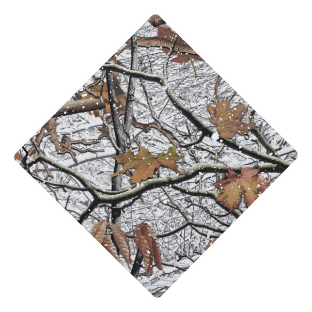 Hunting Camouflage Snow Pattern 2 Graduation Cap Topper (Front)