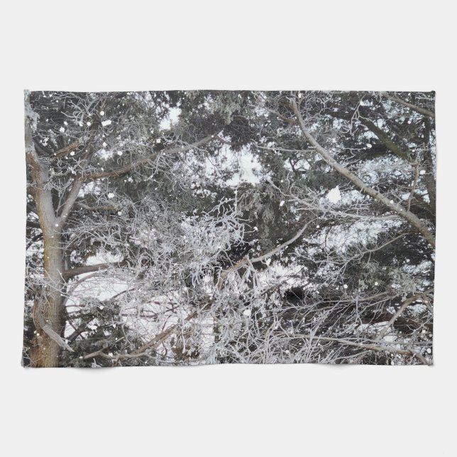 Hunting Camouflage Snow Pattern 4 Kitchen Towel (Horizontal)