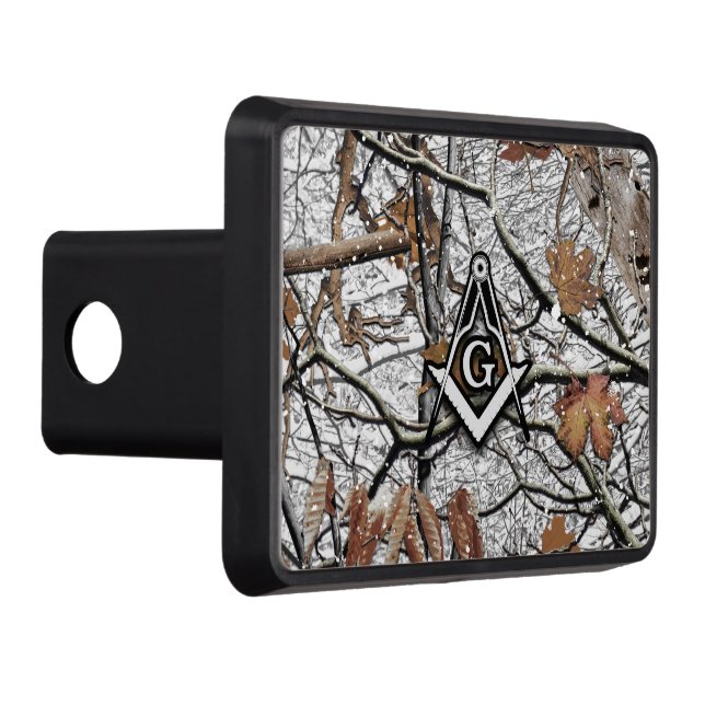 Hunting Camouflage Square Compass 3 Trailer Hitch Cover (Right)