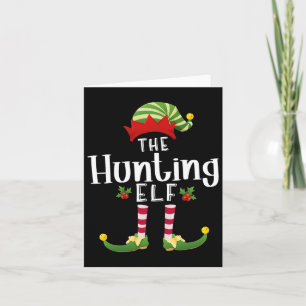 Hunting Christmas Elf Matching Pajama X-mas Party  Card