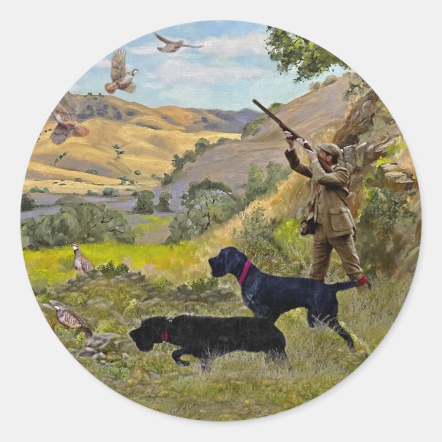 Hunting Chukar partridge  Classic Round Sticker (Front)