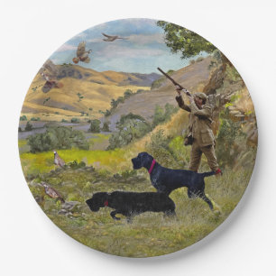 Hunting Chukar partridge  Paper Plate