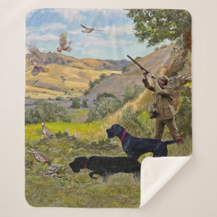 Hunting Chukar partridge Sherpa Blanket