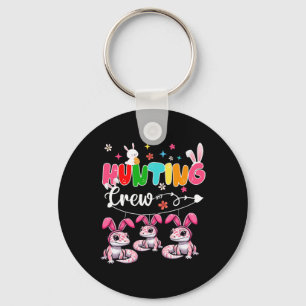 Hunting Crew Three Easter Bunny Geckos Hunting Egg Keychain