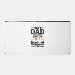 Hunting Dad Spotter Vintage Engraving Shirt Design Desk Mat