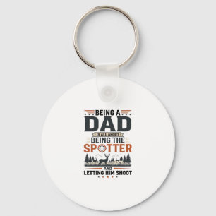 Hunting Dad Spotter Vintage Engraving Shirt Design Keychain