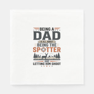 Hunting Dad Spotter Vintage Engraving Shirt Design Napkin