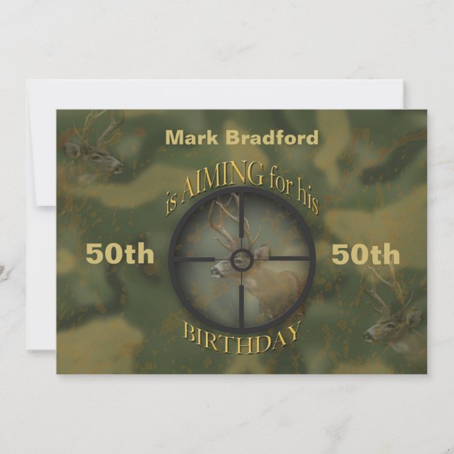 HUNTING/DEER/BIRTHDAY INVITATION - CHANGE AGE ETC. (Front)