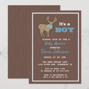 Hunting Deer Boy Baby Shower Invitation