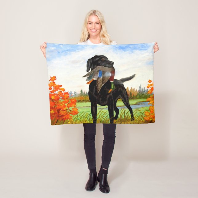 Hunting Dog Fleece Blanket (In Situ)