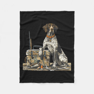 Hunting Dog Inter Bird Dog Duck Hunter Camo Retrie Fleece Blanket