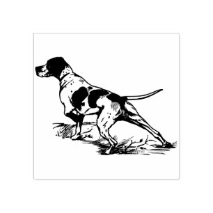 Hunting dog rubber stamp