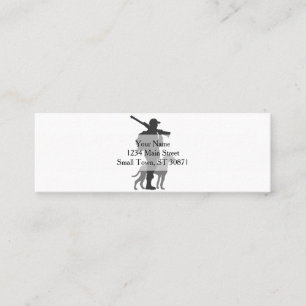 Hunting dog with hunter - Choose background color Mini Business Card