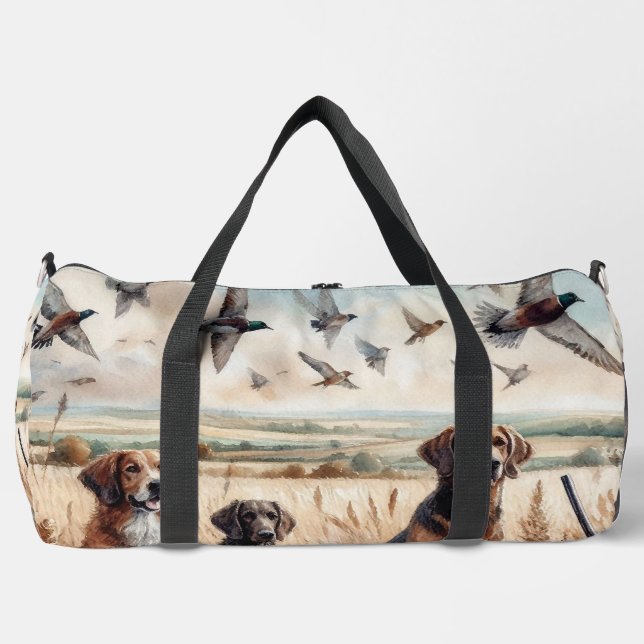 Hunting Dogs and Ducks Duffle Bags (Front)