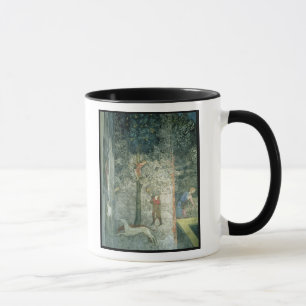 Hunting dogs and men climbing a tree mug